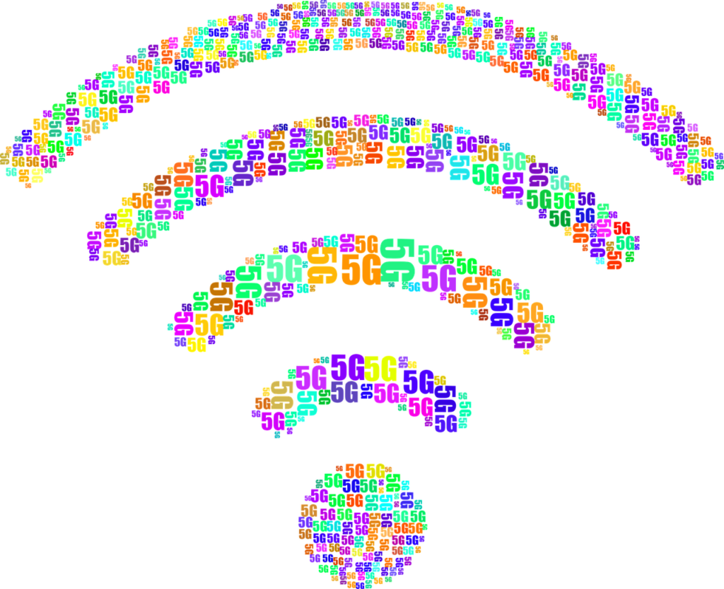 Wifi signal with 5g typography