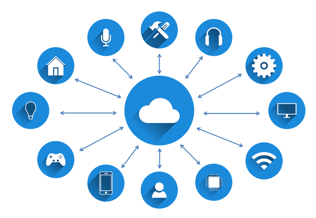  Internet of Things vector images showing data processed between IoT devices and the cloud