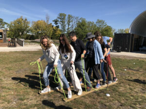 Ocient employees do team-building activities at the Forge